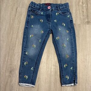 Floral Embroidered Denim Jeans